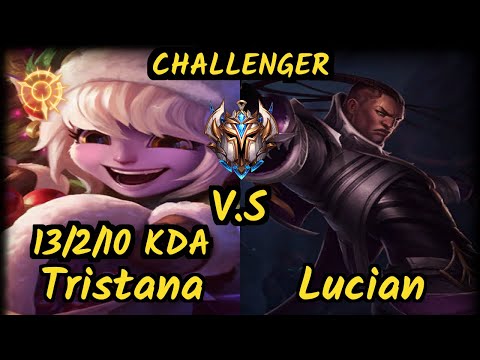 SPY Kobbe (TRISTANA) vs LUCIAN - 13/2/10 KDA BOTTOM ADC CHALLENGER GAMEPLAY - EUW v9.7