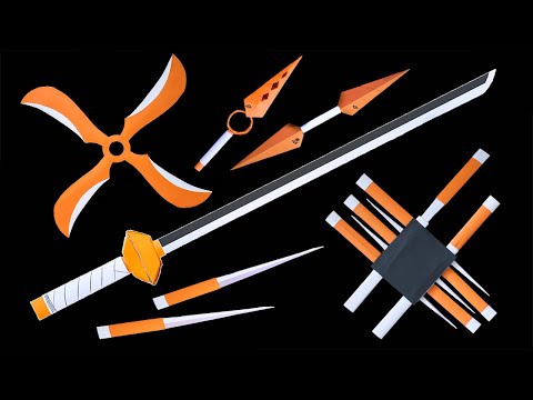 05 Origami Ninja Star/ Ninja Sword/Kunai/Knife/Katana || Origami Ninja Weapons