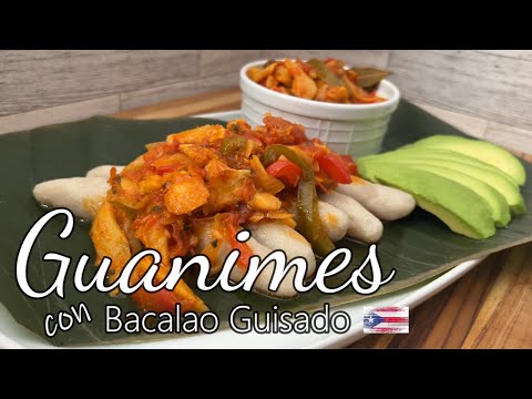 Guanimes con Bacalao Guisado receta Puertorriqueña