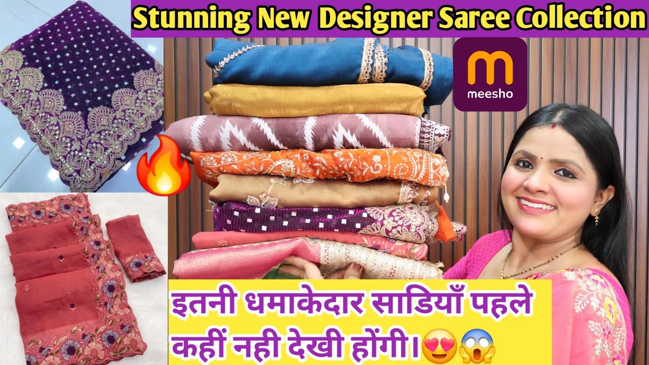 🛍️ Meesho Huge Designer Saree Haul 💃 | Affordable Handwork Sarees  | Latest Saree 2026