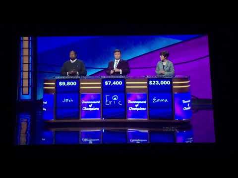 Double Jeopardy, Tournament Of Champions 2019 Day 4 - 3rd Daily Double (11/7/19)