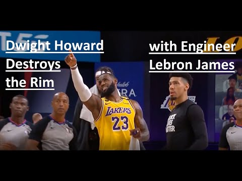 Dwight Howard destroys the rim | Lebron James acting as engineer | Game One Lakers vs Blazers