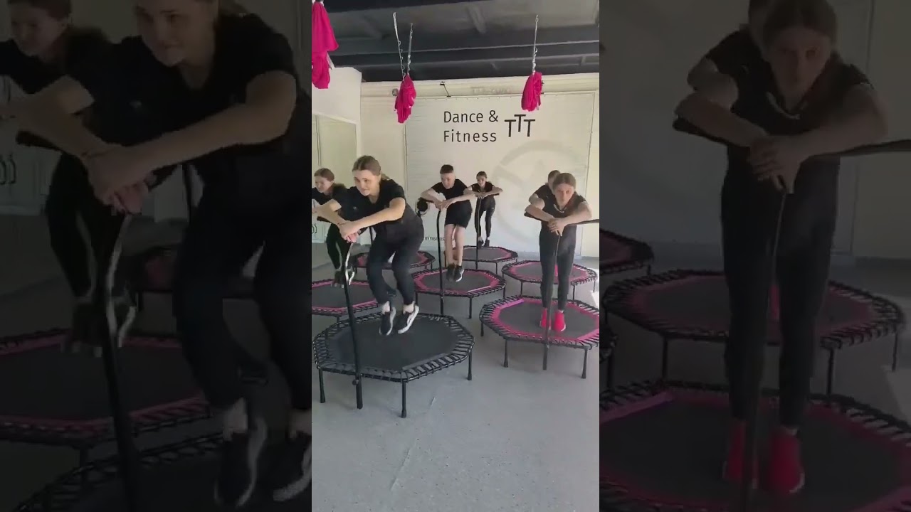 Mini trampoline fitness avec poignée ajustable antidérapant video thumbnail