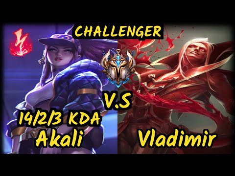 PNG Tinowns (AKALI) vs VLADIMIR - 14/2/3 KDA MID CHALLENGER GAMEPLAY - BR