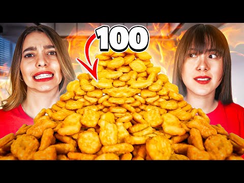 100 CHICKEN NUGGETS CHALLENGE in 10 minutes! | Conder and Name