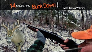 Tracking down a BIG NH 8 point buck on snow