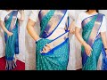 New Shoulder Pleats Making Trick Chiffon Saree Draping Perfectly Guide For Bigenars Rubyyadav1130
