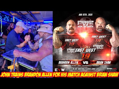 John Brzenk trains Brandon Allen for his supermatch against Brian Shaw at the Shaw Classic