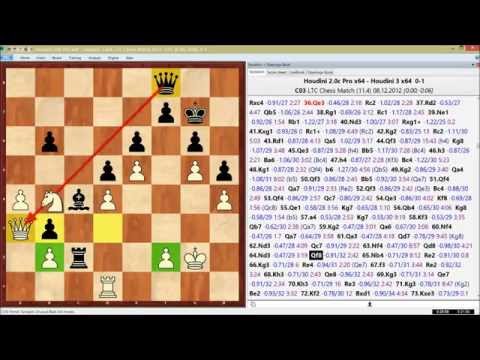 Houidni 2 0c Pro x64   Houdini 3 x64, LTC Chess Match, Game 44 of 96