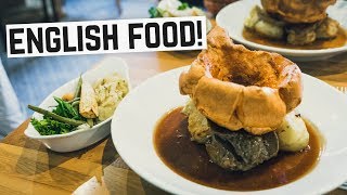 English Food - Sunday Roast, Bangers & Mash and Bubble & Squeak! (Americans try British Food)