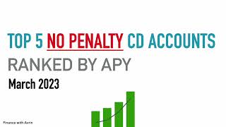 Top 5 No Penalty CD Accounts March 2023 - High Yield & High 