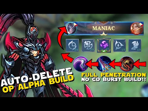 ALPHA MAXIMUM DAMAGE BUILD!! EZ MANIAC | NO CD BUILD | BEST BUILD AND EMBLEM 2022