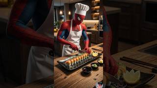 Spider-Man cooks Japanese Sushi for Ronaldo 🍣 | #ronaldo #football #messi #fifa