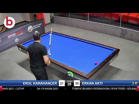 EROL KARAHANÇER & ERKAN AKTI Bilardo Maçı - 2021 TÜRKİYE ŞAMPİYONASI 2.ETAP-11.TUR