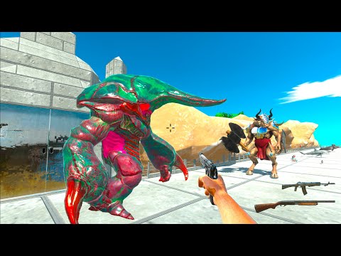 RANTHORN ALIEN VS DINOSAURS  RESCUE MISSION - Animal Revolt Battle Simulator