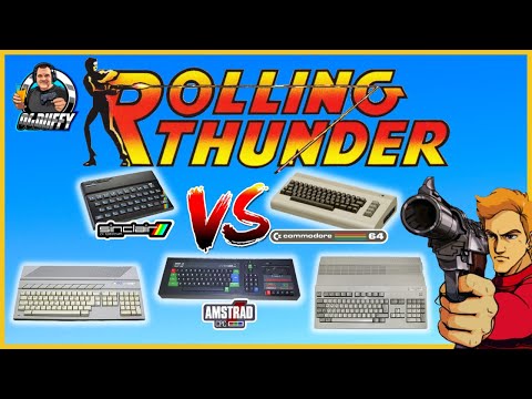 Rolling Thunder Comparison ARCADE - ZX Spectrum VS Commodore 64 VS Amstrad CPC - Amiga VS Atari ST