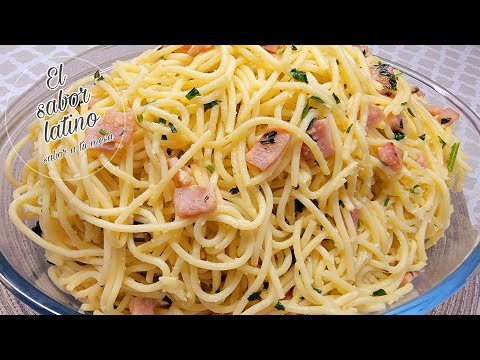 🔴 Como hacer un Delicioso Espagueti Blanco con Jamón a la Mantequilla 💥