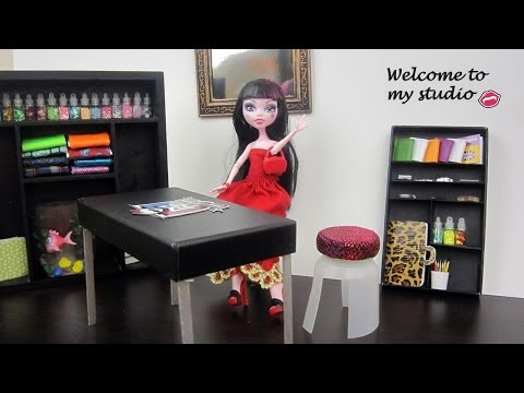 Make studio furniture Monster High Dolls:Table,chair,bookcase, etc. - Doll Crafts - simplekidscrafts Video