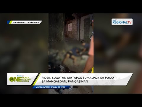 One North Central Luzon: Rider, sugatan matapos sumalpok sa puno sa Mangaldan, Pangasinan