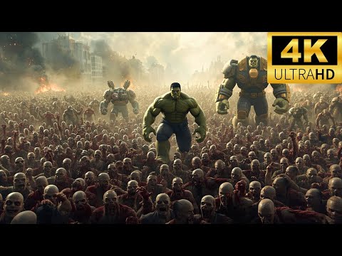 Insane Battle Between 300 Spartans, 2 Hulks, 2 Hulkbusters VS 50,000 Zombies