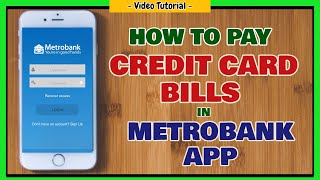 How to pay credit card in Metrobank Online Banking | Bills Payment using Metrobank app