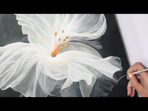 Transparent Flower / Acrylic Painting Step by Step #224