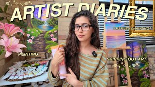 ARTIST DIARIES 🎨🌱📦 ✧ shipping out original artwork, finishing my painting & yt channel updates!