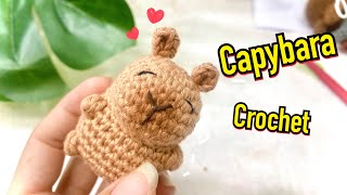 Crochet Amigurumi Capybara Keychain : ถักคาปิบาร่า
