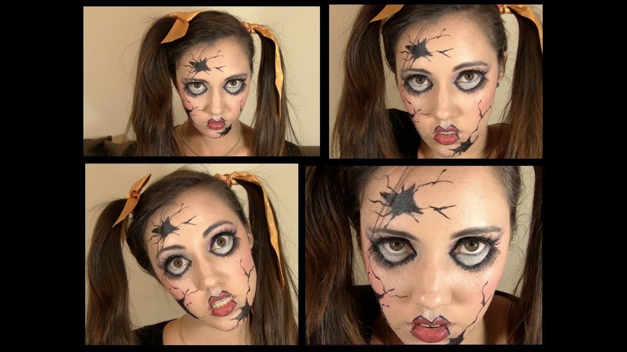 Disfraz Facil de Halloween: Muñeca de porcelana Rota! Creepy Broken Doll