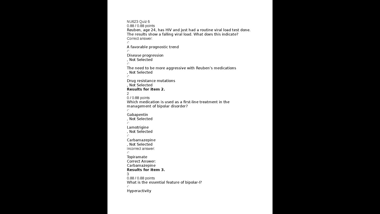 NU623 Quiz 6. QUESTIONS WITH 100% COMPLETE SOLUTIONS 2023