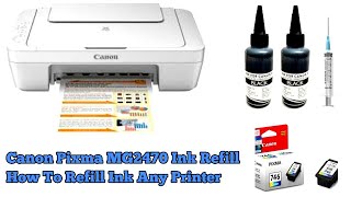 Canon Pixma MG2470 Ink Refill | How To Refill Ink Any Printer