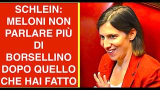 DELMASTRO. SCHLEIN: MELONI NON PARLARE PIÙ DI BORSELLINO DOPO QUELLO CHE HAI FATTO
