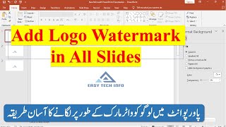 How to Add Logo Watermark in PowerPoint 2019 | Add Picture as a Watermark in PowerPoint