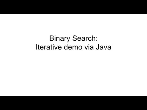 Binary Searchiterative Demo In Java