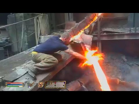 Oblivion NPC Dwemer touching Lava