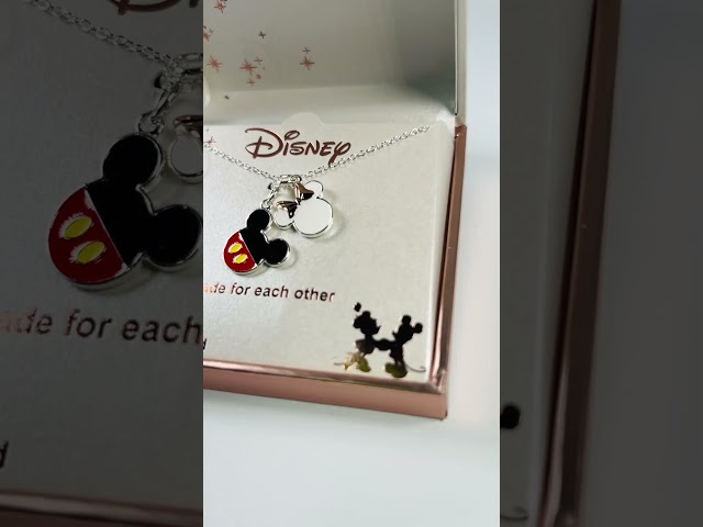 Vídeo relacionado con Disney Collar con colgante de piedra natal de cristal de Minnie Mouse, chapado en plata, 40+5 cm