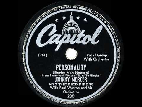 1946 HITS ARCHIVE: Personality - Johnny Mercer & Pied Pipers (a #1 record)