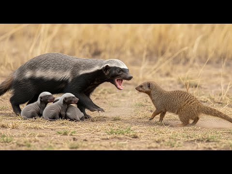 A Reckless Mongoose Dares to Provoke the Mad Honey Badger