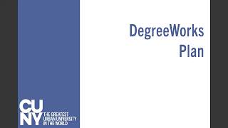 CUNY Schedule Builder Using DegreeWorks Plan