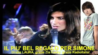 Laura Pausini saluta Simone a Radio Italia Solo Musica italiana