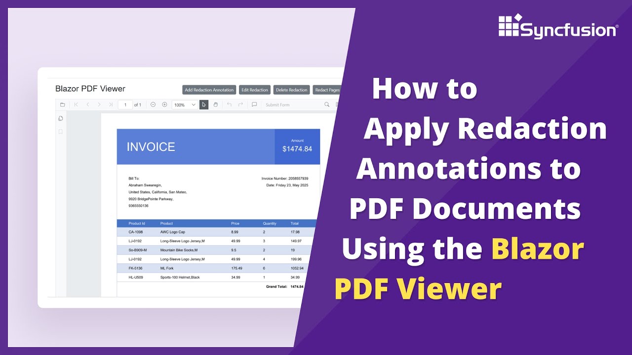 Apply Redaction Annotations to a PDF Using the Blazor PDF Viewer