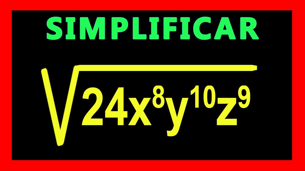 ✅👉 Simplificacion de Radicales ✅ Como Simplificar Radicales