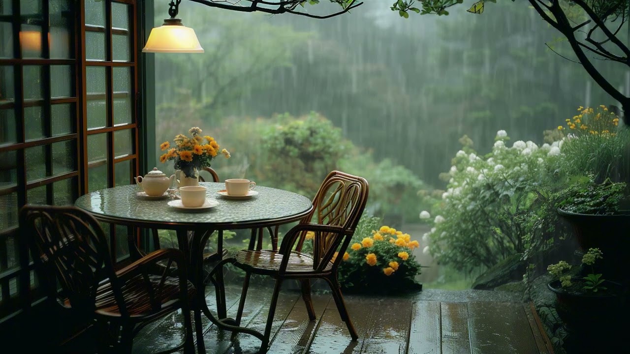 The soothing sound of rain is the music played by nature, Helps relax and sleeping