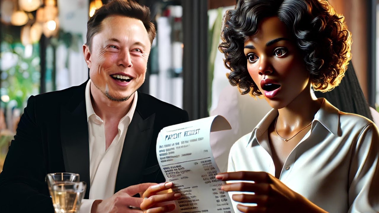 Elon Musk Gives a Black Waitress 100 Million Dollars Tip for Helping Him.