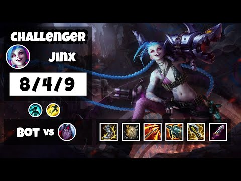 Jinx Bot Lane 11.10 Challenger Gameplay Replay S11 (8/4/9) - OCE