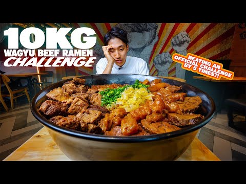 INSANE 10KG Wagyu Beef Ramen Challenge! | I ATE FIVE TIMES OF THE OFFICIAL CHALLENGE PORTION?!
