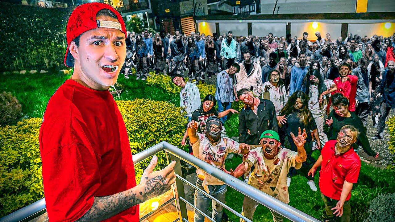 ¡100 ZOMBIES INVADEN el JARDÍN de MI CASA !