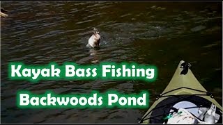 preview picture of video 'Kayak Bass Fishing NY - Spring Time Back Woods Pond (Top Water Frog)'