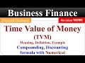 TVM Time Value Of Money Full Chapter Compounding Discounting Method Business Finance Capital
