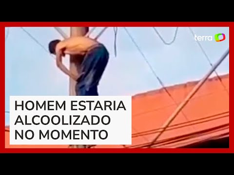 , title : 'Homem toma choque após subir em poste de energia em Guarapari (ES)'